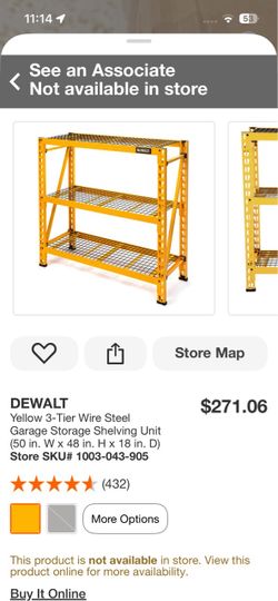 DEWALT Yellow 3-Tier Wire Steel Garage Storage Shelving Unit (50 in. W × 48 in. H x 18 in. D)