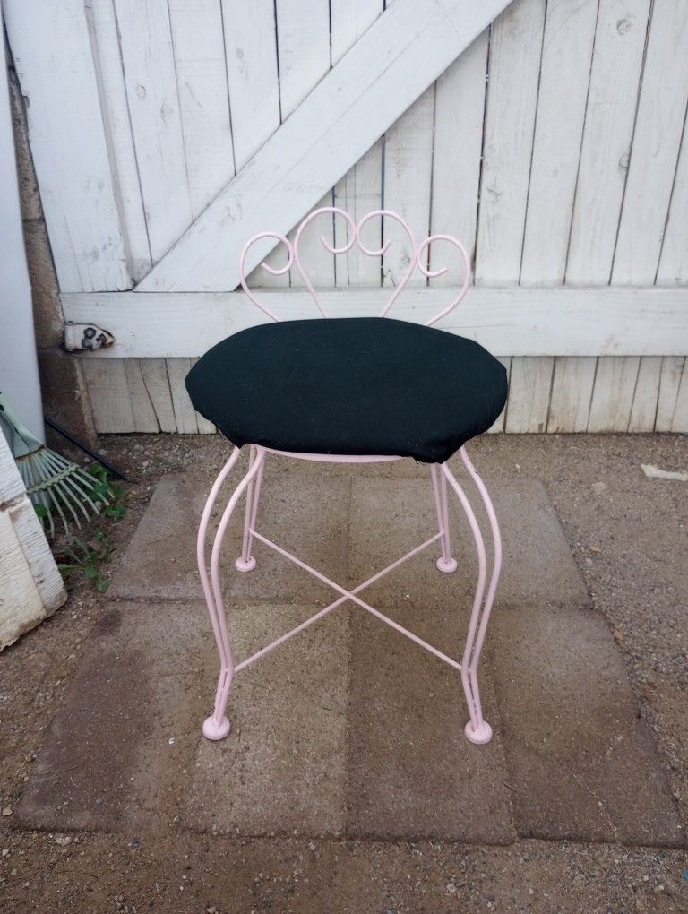 Baby Pink Metal Chair