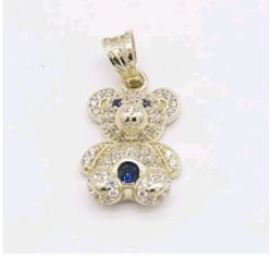 10k Gold  WITH sapphire Bear Pendant 