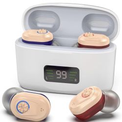 Nano Rechargeable Hearing Aids for Seniors with Noise Cancelling Mini Invisible Hearing Amplifier for Adults Hearing Loss Digital Hearing Aids