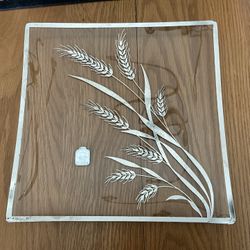 Vintage SS Etched Serving Plate