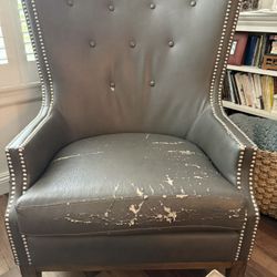 Faux Leather Wingback Chair FREE