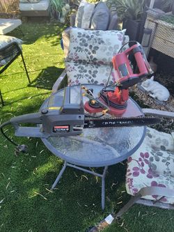 Craftsman 14" Electric Chainsaw+ Electric Sharpener.