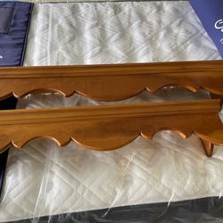 PAIR OF WOODEN SHELVES/MANTLES