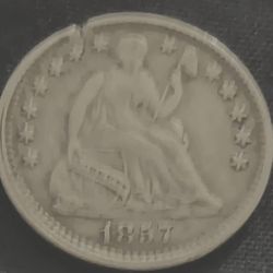1857PRE_ CIVIL WAR HALF Dime 