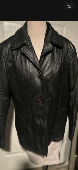 Vintage Maxima Wilson's Black Leather Button Jacket Size Large 