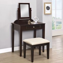 Brand New 2 PC Espresso Vanity Set