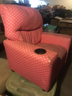 Toddler Chair .. gently used .. needs cleaning .. no rips .. stored on a covered patio, dusty.