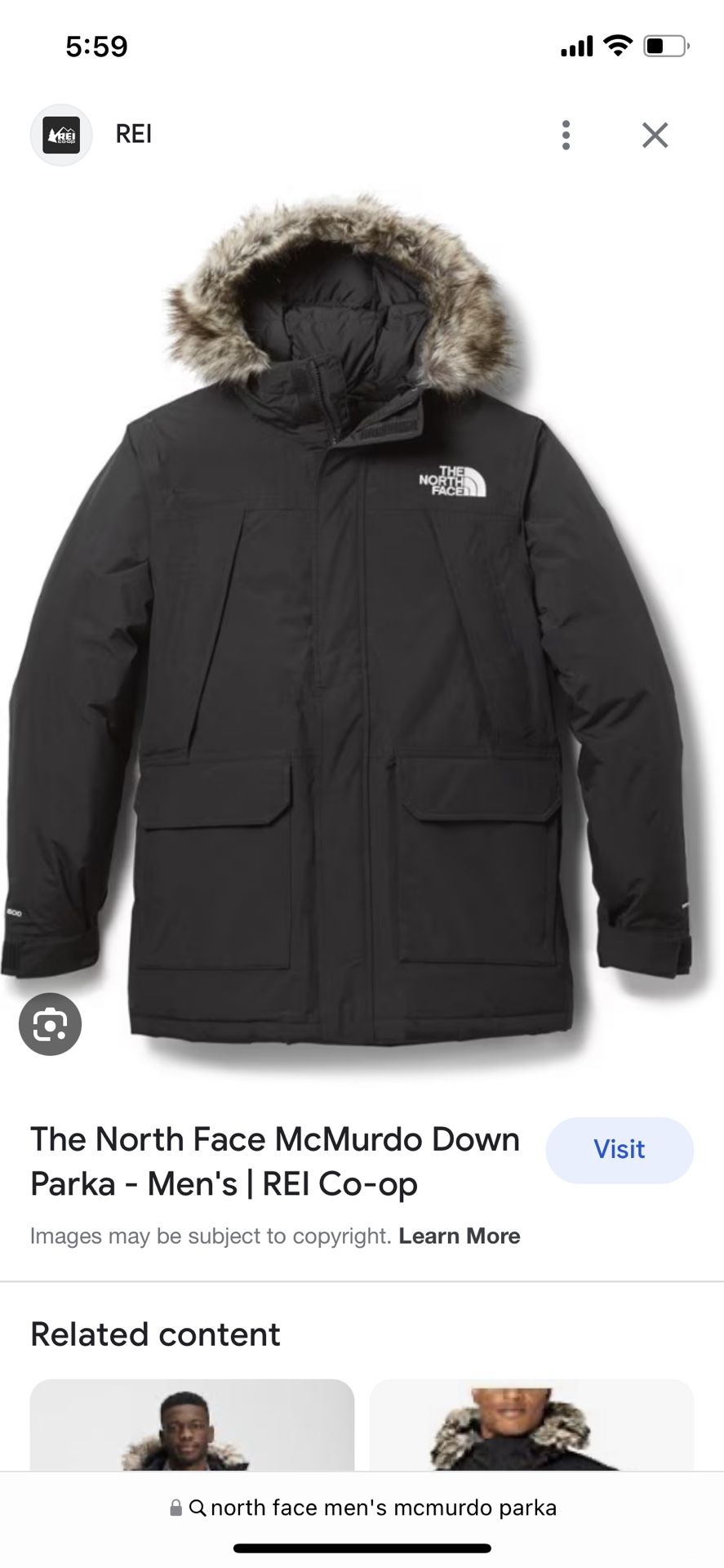 North Face X Large McMurdo Parka