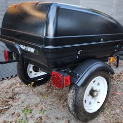 Ultra-Tow Tag-Along Pull Behind Motorcycle Cargo Trailer w/Swivel Hitch