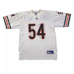 REEBOK BRIAN URLACHER JERSEY LARGE L MENS WHITE CHICAGO BEARS #54 NFL VINTAGE