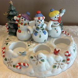 PartyLite Snowbell Tealight And Pillar Candle Holder P7650🩵Read Full Description Below🩵