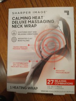 Sharper Image Calming Heat Deluxe Massaging Neck Wrap