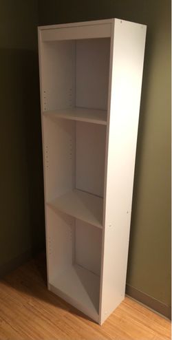 Tall White Bookcase with Adjustable Shelves