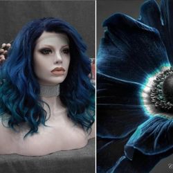 Dark Blue Lace Front Wig