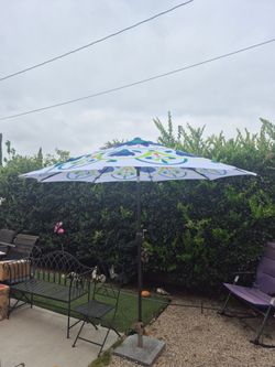 9" ft market umbrella patio color: printed base not included
