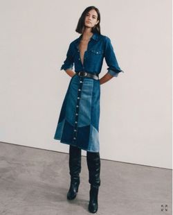 NEW NILI LOTAN DENIM SKIRT