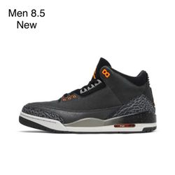 Jordan 3 Fear 2023 Men 8.5 New