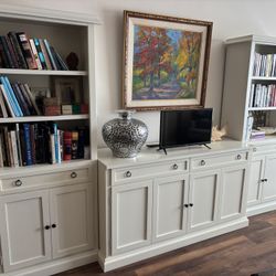 Crate & Barrel Bookcases And Cabinet