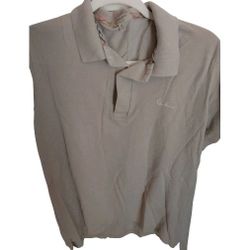 #0017 Burberry Men Beige Polo Shirt Size M