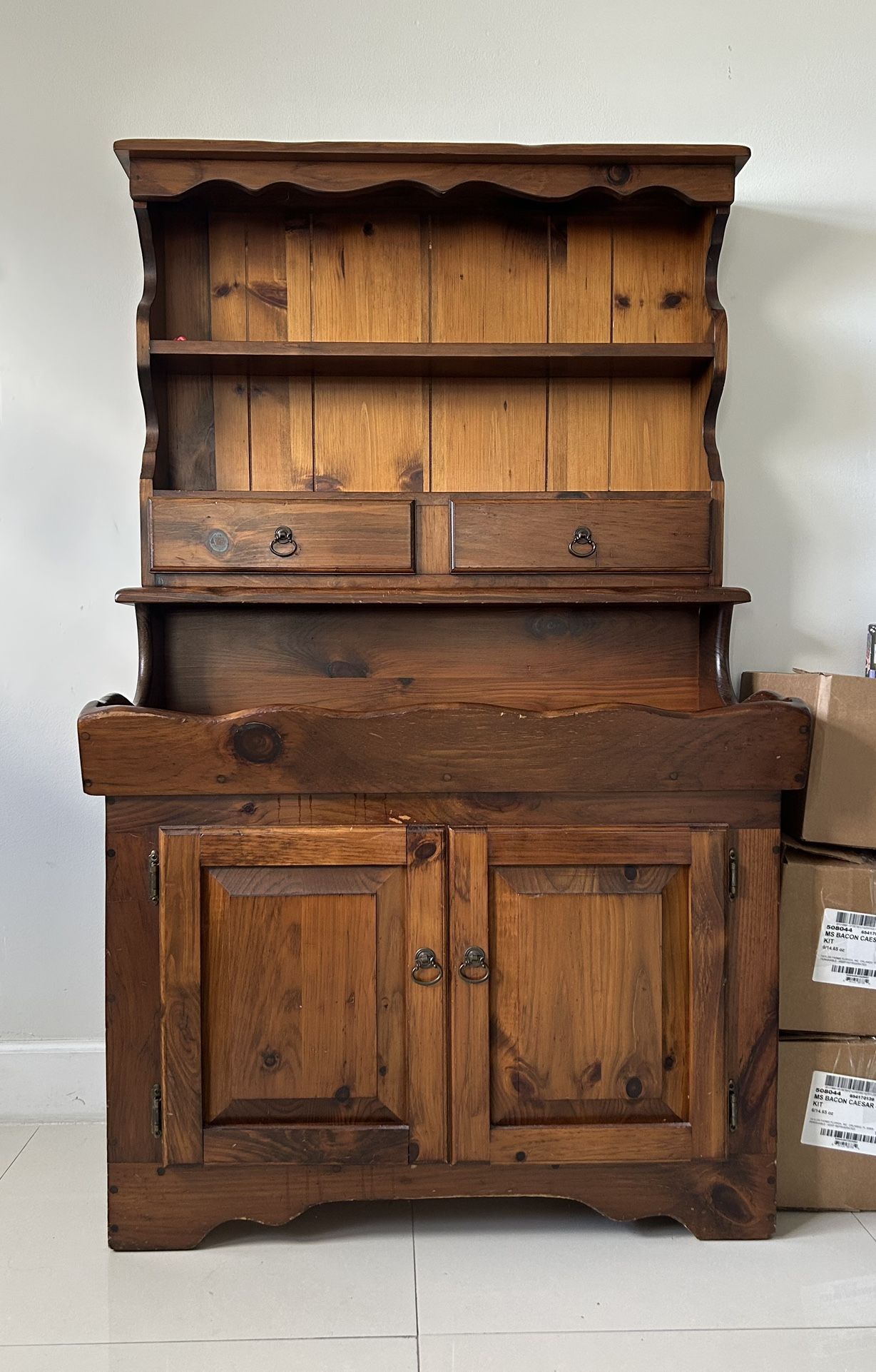 vintage kitchen cabinet and hutch