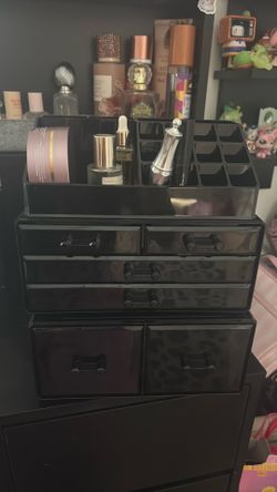 Black Stackable Makeup Desktop Drawer