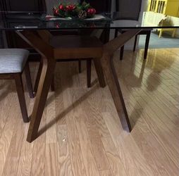 New Brown Paxton Square Wood Dining Table Base, NO TABLE TOP