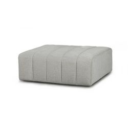 Oversized Sandstone Ottoman — Neutral Fabric, Coffee Table Alternative