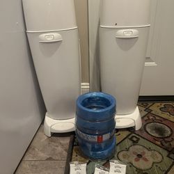 2 Diaper Genie Pails And Refill Bags