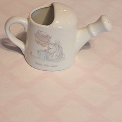 Vintage Precious Moments Porcelain Watering Can Figurine