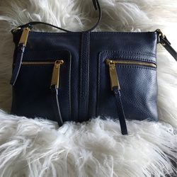 Vintage Tommy Hilfiger Blue Leather Crossbody Bag Looks New
