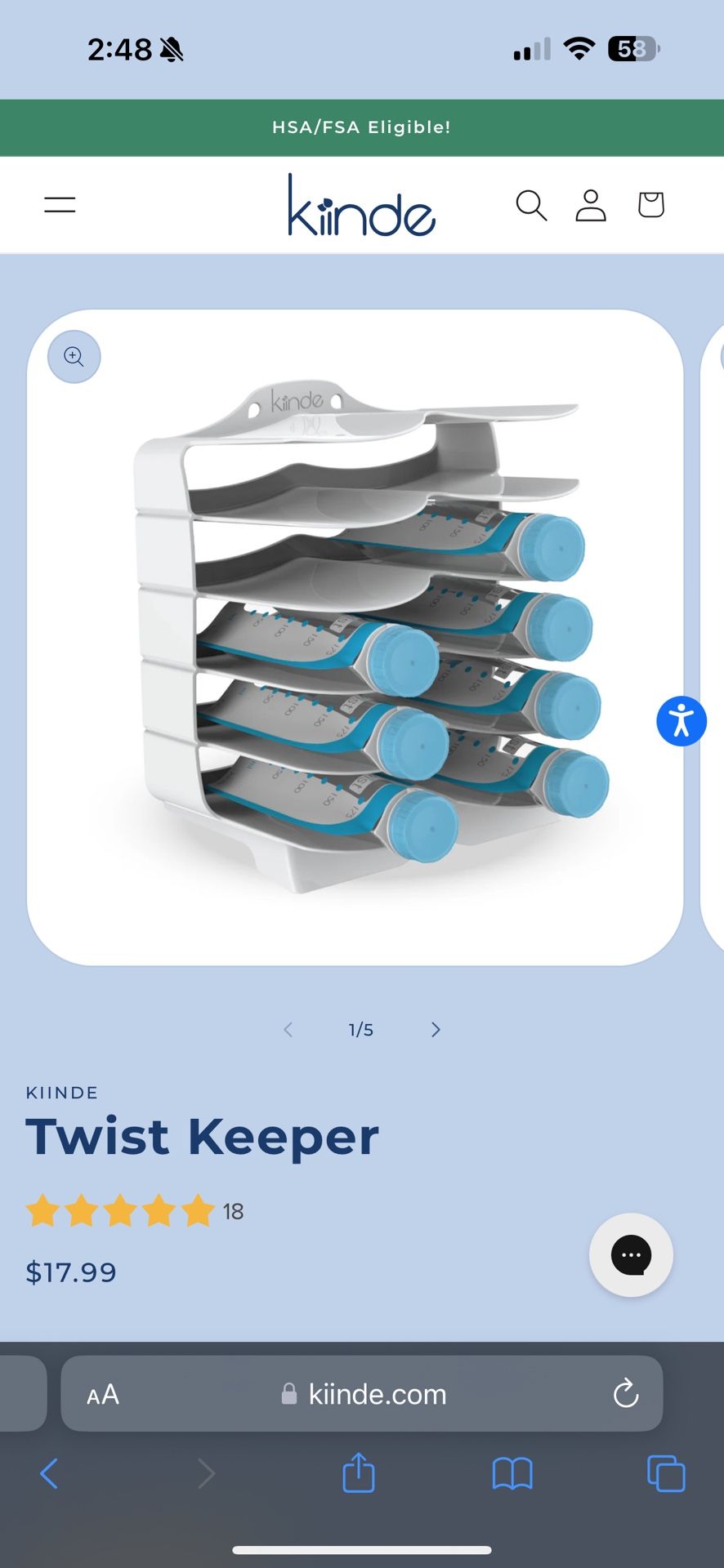 Kiinde Breast milk Storage Shelf