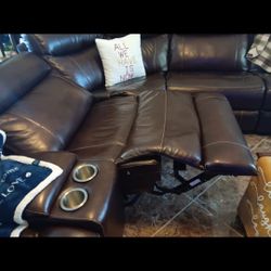 Leather sectional