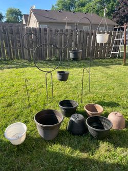 Mickey Mouse Garden Hook, Shepherd's Hooks, and Flower Pot Set