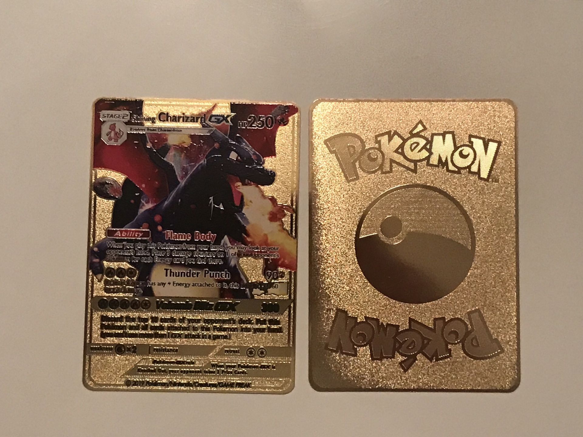 Shining Charizard Gold Metal Pokemon Card