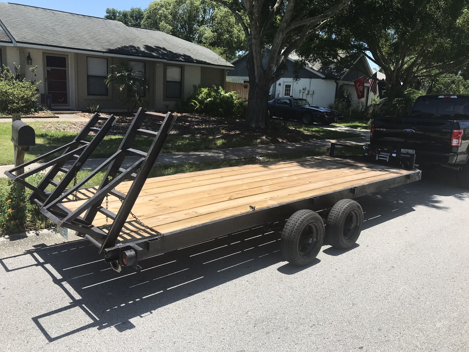18 x 6.5 feet heavy duty dual axle car trailer hauler