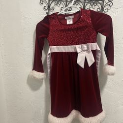 Red and white Christmas dress size 6 kids