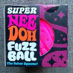 Super Nee Doh Fuzz Ball Pink Stress Toy