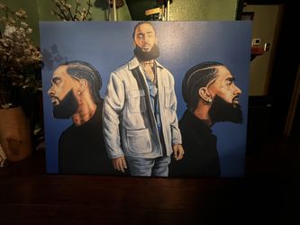 HAND PAINTED NIPSEY HUSSLE CANVAS PAINTING 