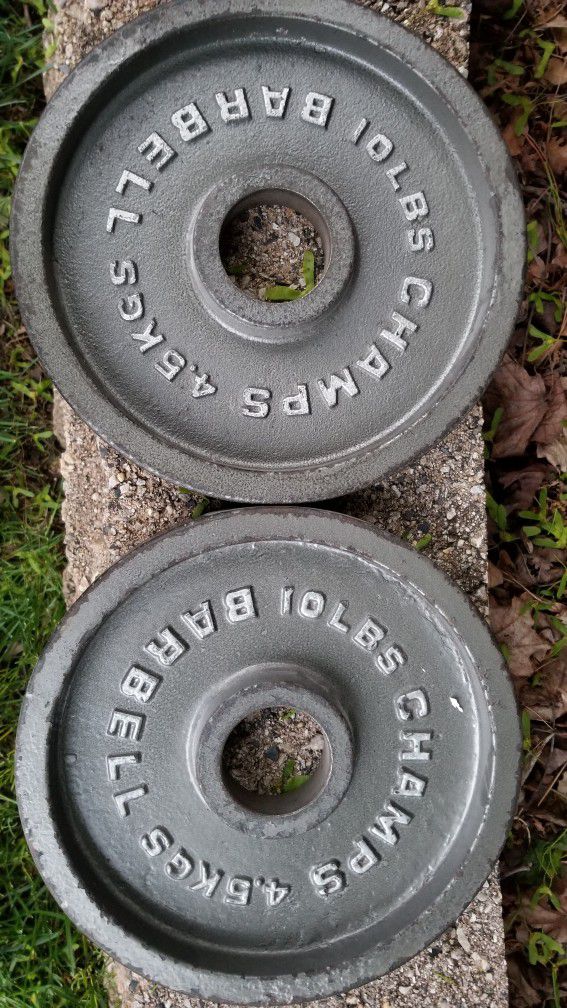 2 - 10lb Champs 2" Olympic Barbell Plates 
