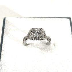 Brand New .925 Silver Wedding Ring With Cubic Zirconia CZ Diamond Wedding Ring. Size 7 