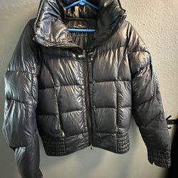 Ralph Lauren RLX Goose Down Womens black puffer Full Zip Quilted Jacket: small very nice condition