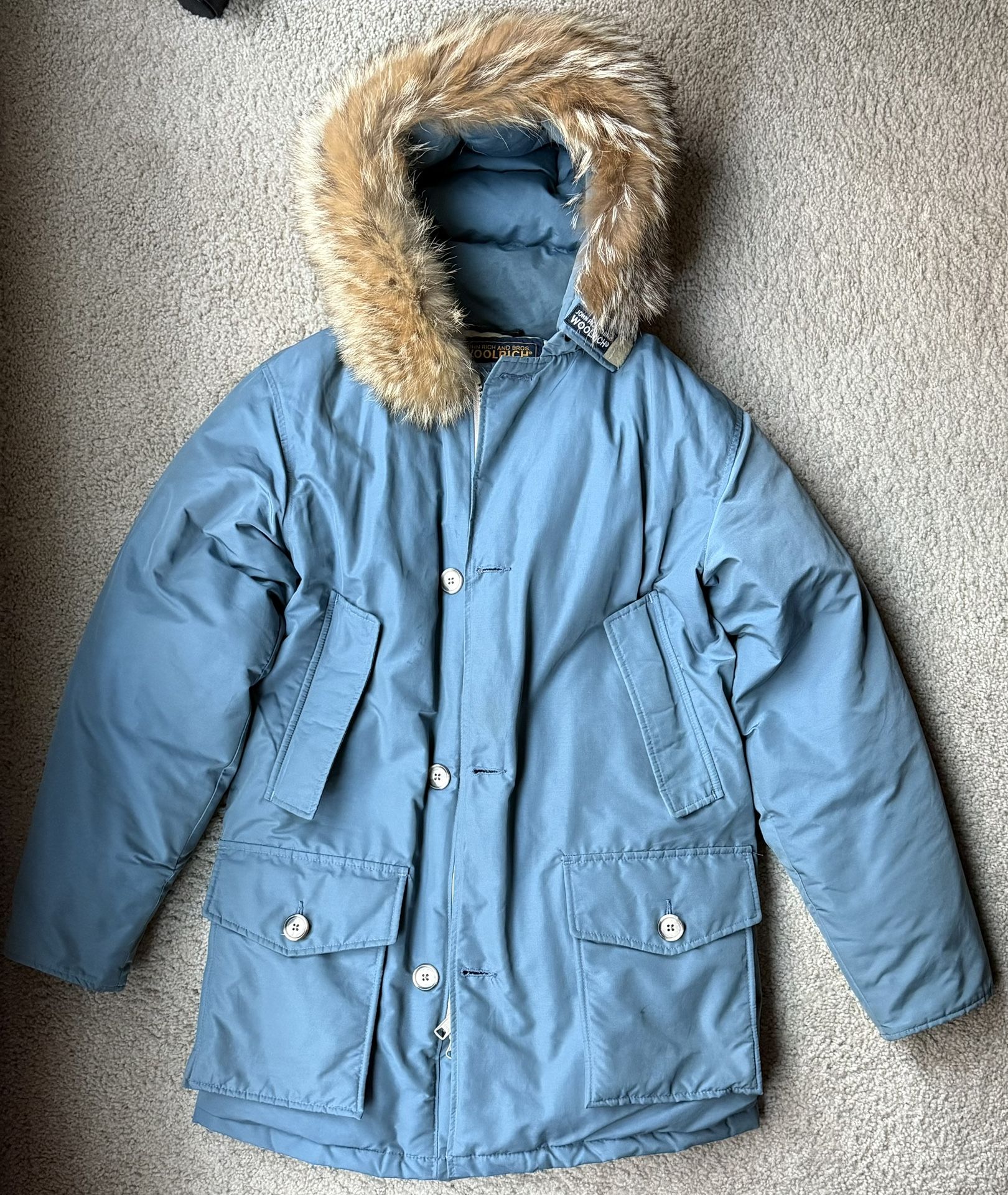Woolrich “The Original Arctic Parka” – Made in USA (2014) | US Small / EU Medium | Light Blue