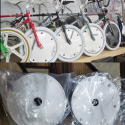 NEW Bicycle Bmx Oldschool Wheel Covers White 20"
