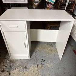 IKEA White Student Desk One Draw One Cabinet 