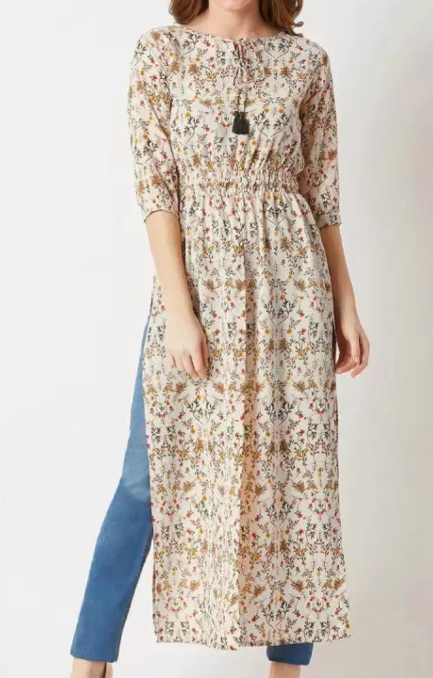 New Floral Printed Longline Top