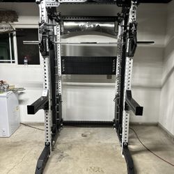 PRO SERIES Ultimate 3-1 Half Rack Functional Trainer w/Smith Machine Bar | 400lb Stack | Gym Equipment | Fitness | Commercial | Squat Rack 