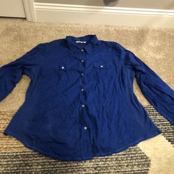 Old Navy Blue Button-Up Shirt