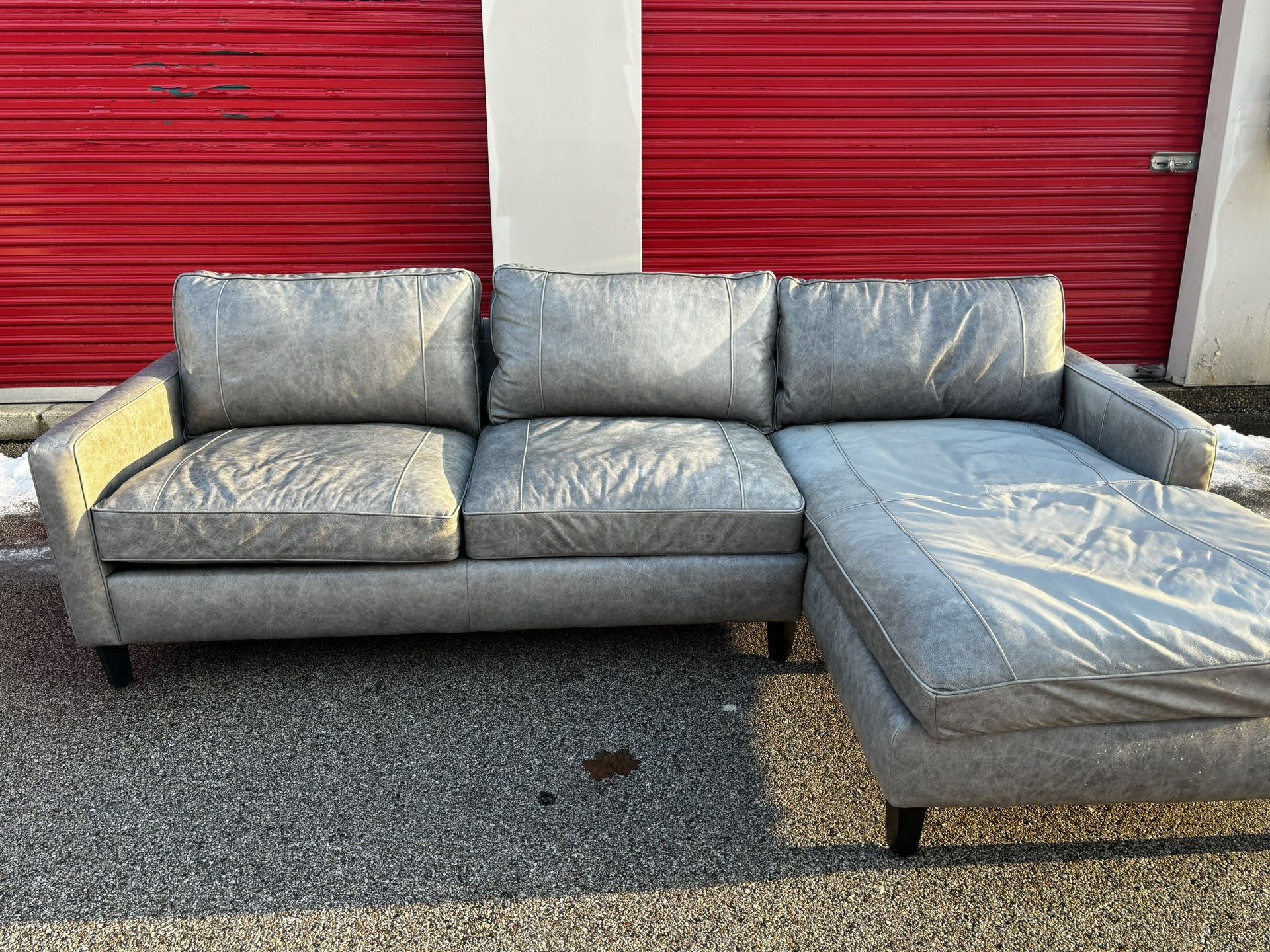 Modern Gray Faux Leather Sectional*FREE Delivery π