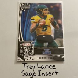 Trey Lance Dallas Cowboys QB Sage Short Print Insert Rookie Card. 